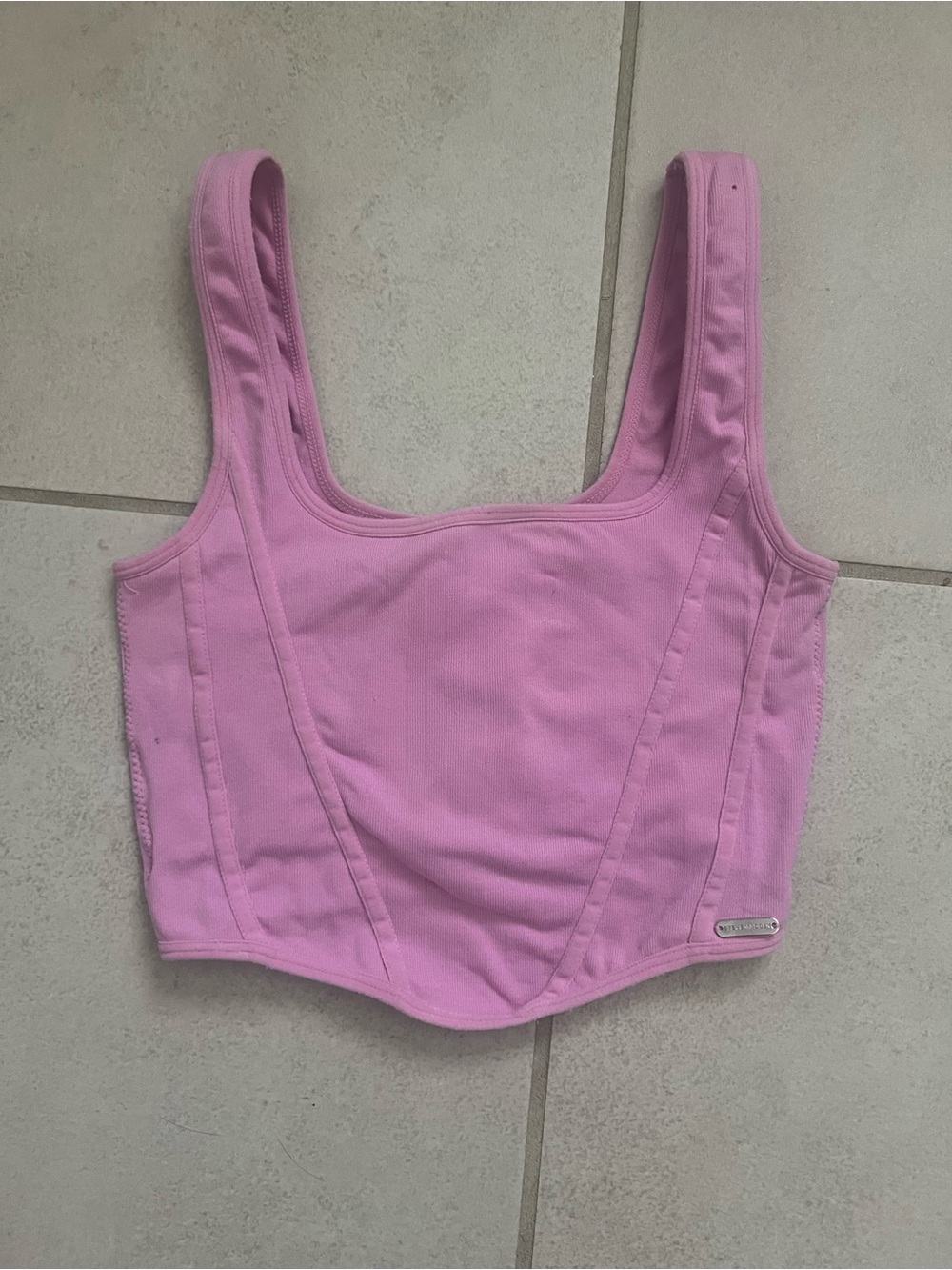 Steve Madden Pink Cropped bustier Top